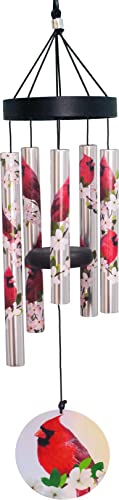 Spoontiques Cardinal Small UV Wind Chime - Garden D√©cor - Decorative Chimes for Yard and Garden Decoration