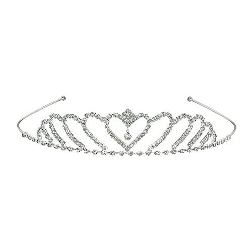 Beistle Silver Hearts Rhinestone Metal Tiara - 1pc