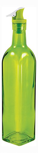 Grant Howard 50903 16 oz Cube Green Tint Glass Oil and Vinegar Cruet, Clear