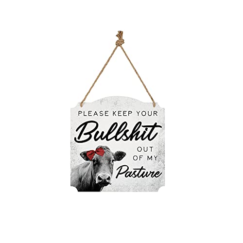 Carson Home 24878 Please Keep Your Bullshit Out of My Pasture Wall D‚Äö√†√∂‚àö√ñ‚Äö√†√∂¬¨‚à´‚Äö√†√∂¬¨‚àûcor, 12-inch Square, Metal