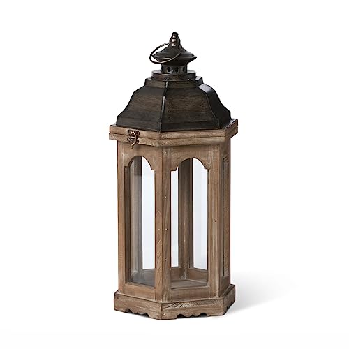 Park Hill Collection Tudor Candle Lantern, 21.25-inch Height, Indoor or Outdoor Decoration