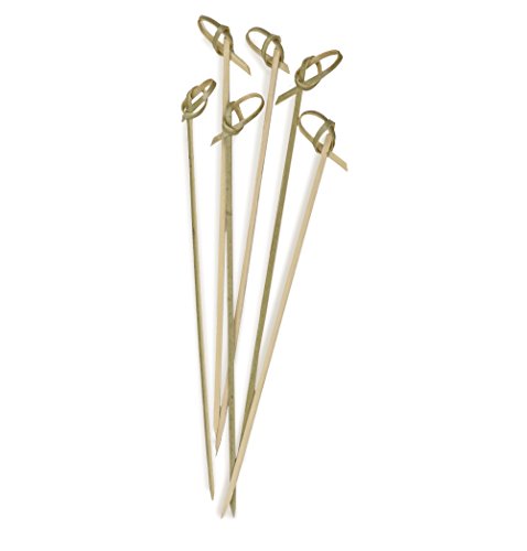 RSVP International 6.5" Bamboo Appetizer Knot & Cocktail Picks, 50 Count | Beautiful, Compostable Bamboo | Use for Drinks, Cakes, Appetizers & More