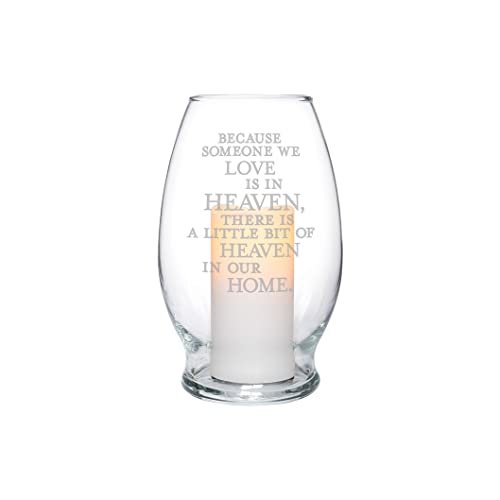Carson 11842 Heaven in Our Home Glass Hurricane Candle, 7-inch Height