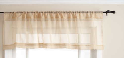 Belle Maison Stylemaster Elegance Sheer Voile, 60" X 14" | Straight Valance, Gold
