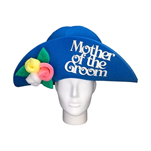 Foam Party Hats Funny Women Mother of the Groom Hat, Wedding Party Costume, Adult Size, Blue