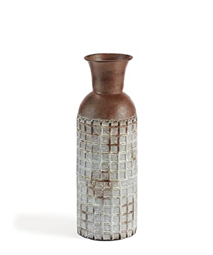 Giftcraft 095070 Antiqued Metal Vase Small, 12 inch, Metal