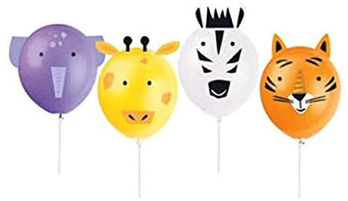 Unique Industries Safari Animals Latex Balloons Activity Kit (4 Pcs) - 1 Pack