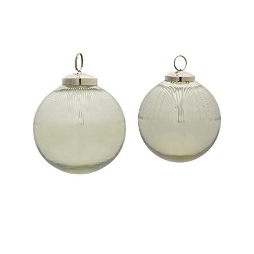Melrose 86547 Ball Ornament, Set of 2, 4-inch Diameter, Glass