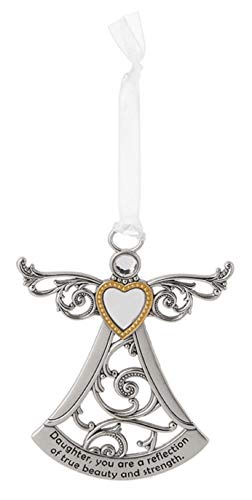 Ganz ER64487 Daughter, You are a Reflection of True Beauty and Strength Ornament, 3.06-inch Height, Silver and Gold