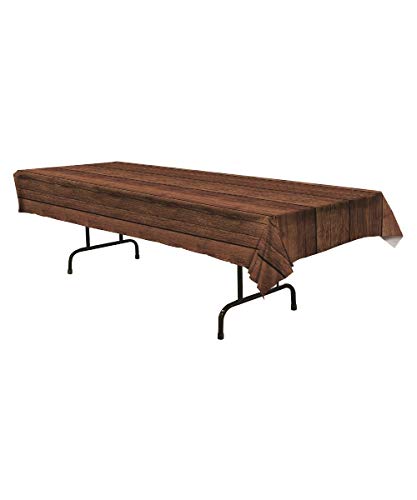 Beistle VBS-Rocky Railway-Wood Pattern Table Cover (NR) (Feb)