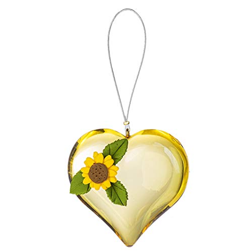Ganz ACRYF-95 Decorative Hanging Ornament, Acrylic (Teeny Sunflower Heart)