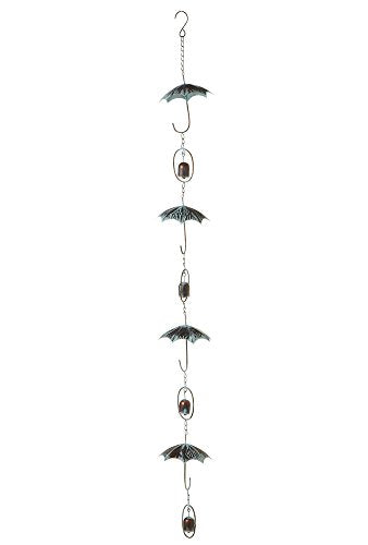 Ganz Midwest-CBK Patina Umbrella Rain Chain with Bells