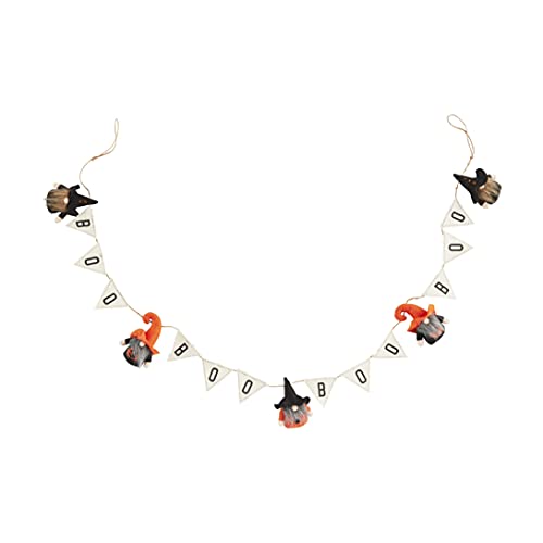 Mud Pie Boo Halloween Gnome Garland, 60", Canvas
