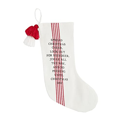 Mud Pie Loomed Christmas Poem Stocking, 19" x 11.5", Spread