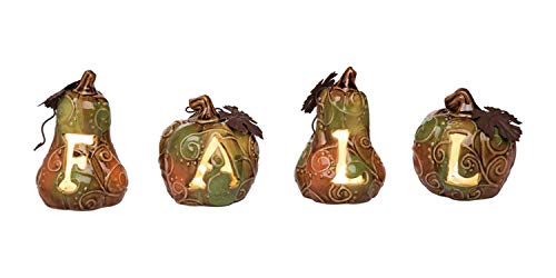 Transpac Home Locomotion 12010969 Light Up Fall Pumpkin Decoration, Multicolor