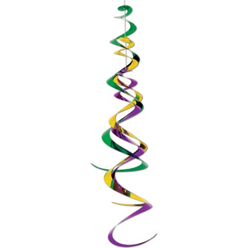 Beistle Mardi Gras Triple Whirl (gold, green, purple) Party Accessory  (1 count) (1/Pkg)