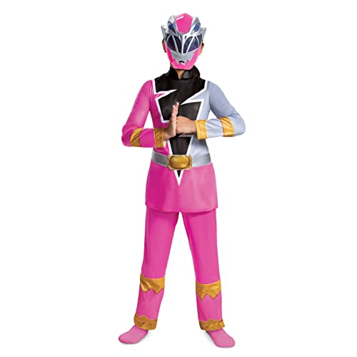 Disguise Pink Ranger Deluxe Costume for Kids, Power Rangers Dino Fury, Large (10-12)