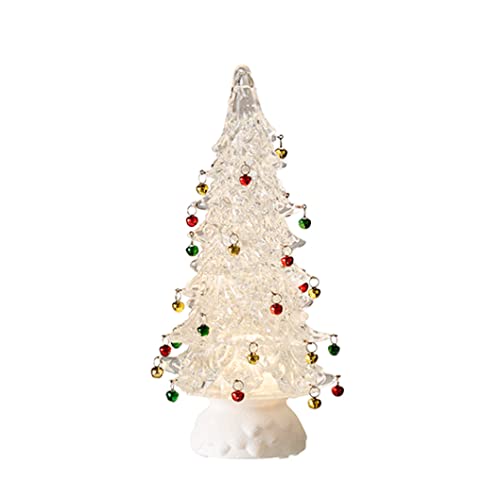 RAZ Imports 2022 Holiday Water Lanterns 12" Lighted Clear Tree with Jingle Bells and Swirling Glitter