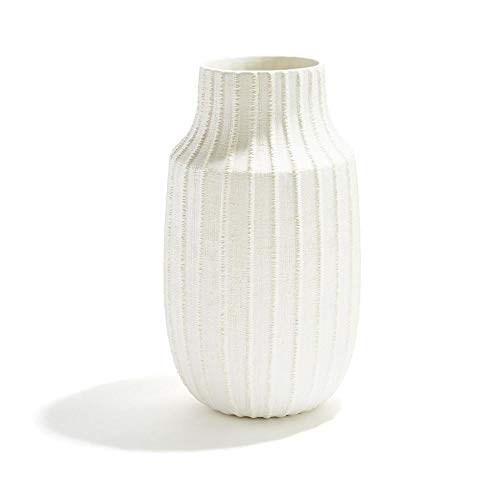 Two's Company Tozai Textures Large Ribbed Linen Textured Vase