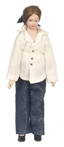 Aztec Imports Melody Jane Dollshouse Modern Lady Woman Mother in Jeans Miniature 1:12 Porcelain People