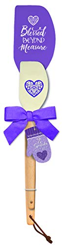 Divinity Boutique Blessed Beyond Measure Purple Heart 12 x 3 Silicon and Wood Spatulas Gift Set