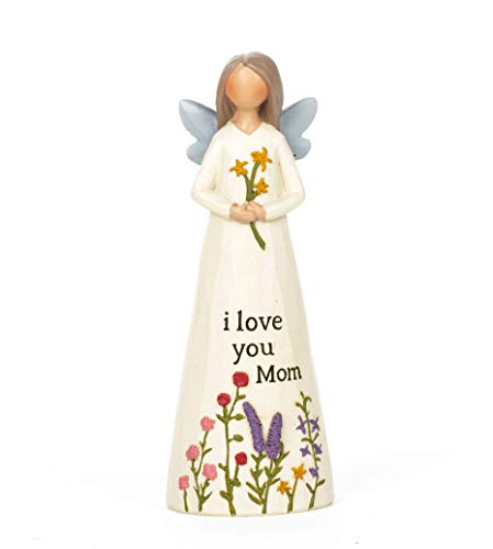 Blossom Bucket 211-12879 I Love You Mom Angel Figurine, 5-inch Height