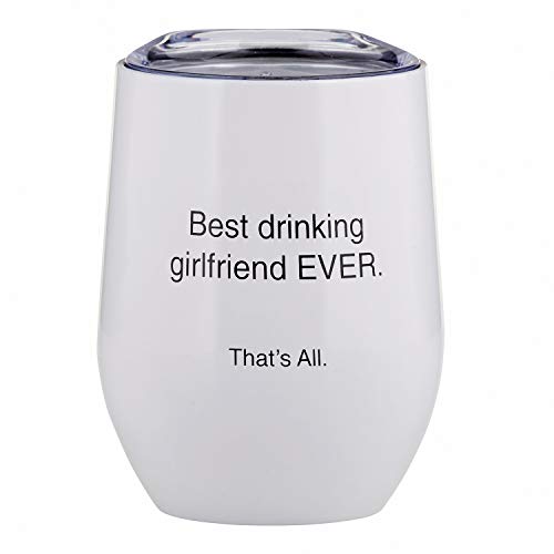 Creative Brands 2PC STEMLESS WINE TUMBLER, BEST DRINKING GIRLFRIEND EVER
