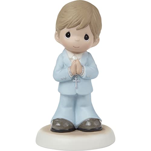 Precious Moments 222022E Blessings On Your First Communion Brunette Hair/Medium Skin Boy Bisque Porcelain Figurine