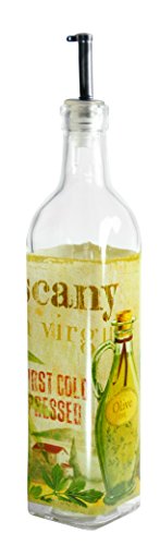 Grant Howard 50641 Olive Oil & Vinegar Glass Cruet, 16 oz, Multicolored