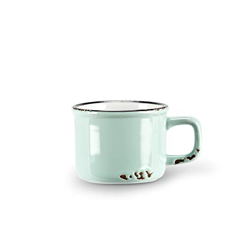Abbott Collection  Enamel Look Stoneware Espresso Cup, Green