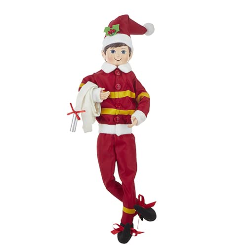 RAZ Imports 2022 Healthcare Heroes Fireman Posable Elf