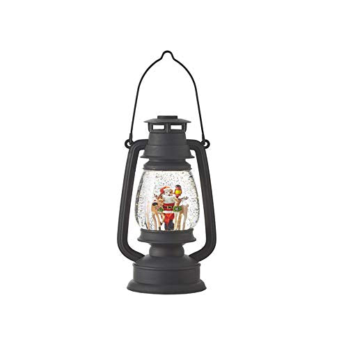 RAZ Imports 2021 Holiday Water Lanterns 10" Santa with Deer Lighted Water Lantern