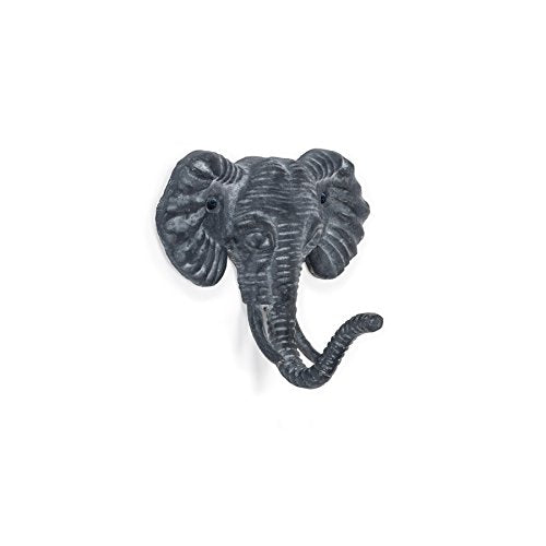 Abbott Collection  Cast Iron Elephant Head Wall Hook