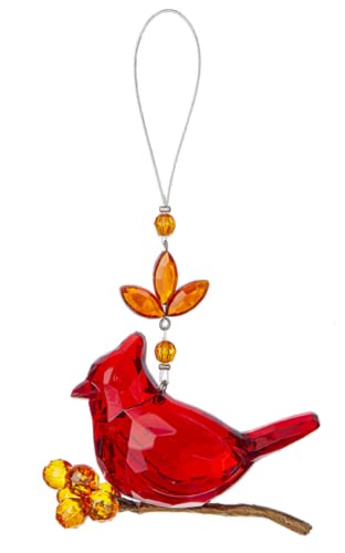 Ganz Autumn Cardinal Ornament, 3-inch Length, Acrylic and Iron