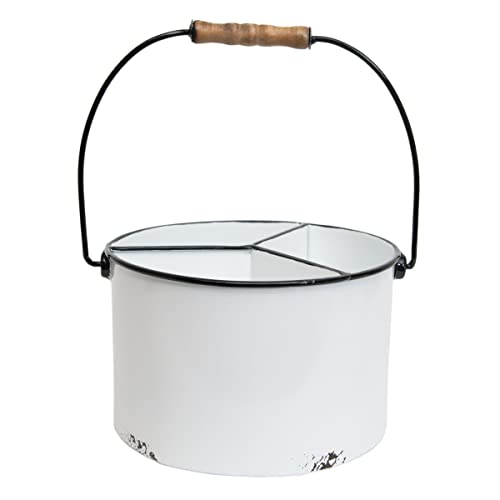 Foreside Home and Garden White Metal Caddy