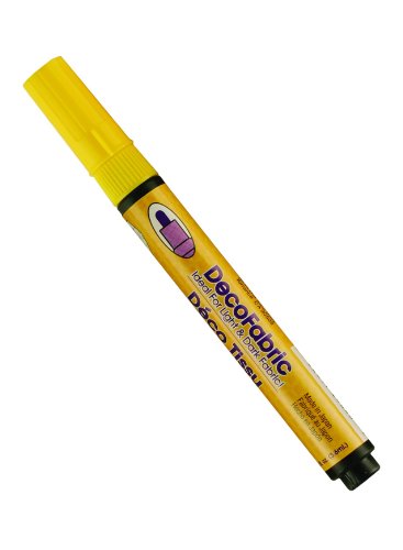 Uchida 222-C-5 Marvy Deco Fabric Fine Point Tip Marker, Yellow