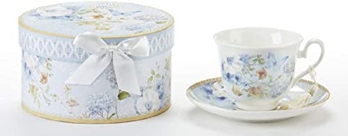 Delton Porcelain Blue Butterfly Cup and Saucer