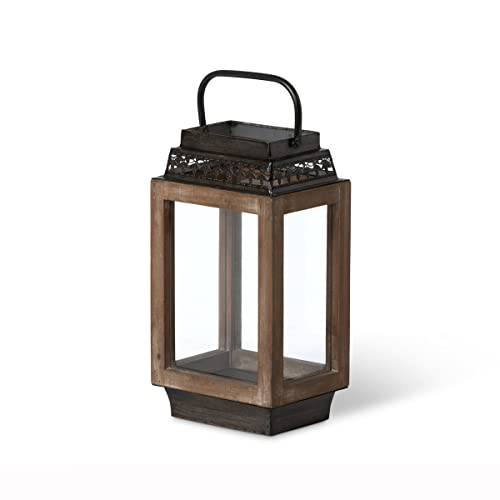 Park Hill Collection Cabin Candle Lantern, Small, 15.75-inch Height, Indoor or Outdoor Decoration