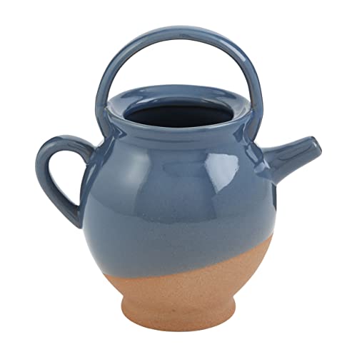 Mud Pie Color-Block Tea Pot Vase, 8.25 x 5.25, Blue