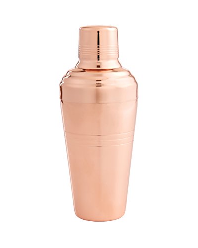 HIC Harold Import Co. 48034 Copper-Plated Bar Cocktail Shaker, Mirror Finish, 18/8 Stainless Steel, 16-Ounces
