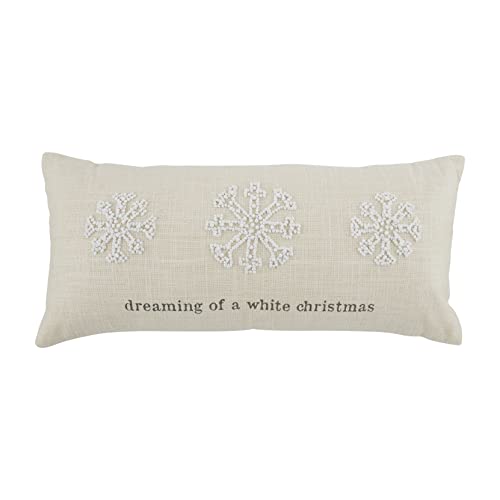 Mud Pie French Knot Christmas Pillow, 10" x 22", Lumbar 26 Count