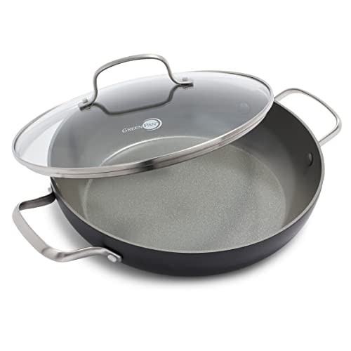 Cookware Company GreenPan Chatham 11" ceramic Non-Stick Covered Everyday Pan with 2 Helpers, Grey - CC000121-001