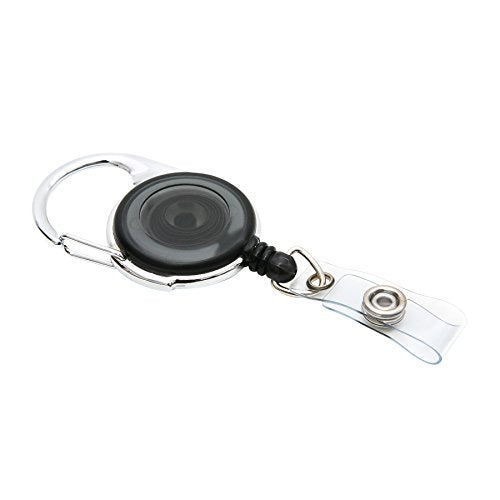 Baumgartens SICURIX Quick Clip ID Badge Reels, Round, Strap, 1 Each, Smoke (Bundle of 12)