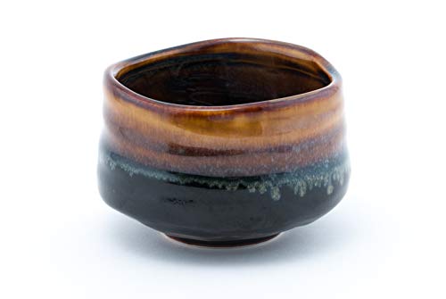 FMC Fuji Merchandise Japanese Traditional Matcha Bowl Ochawan Reactive Glaze Quality Porcelain 21 Fl. Oz (Brown)