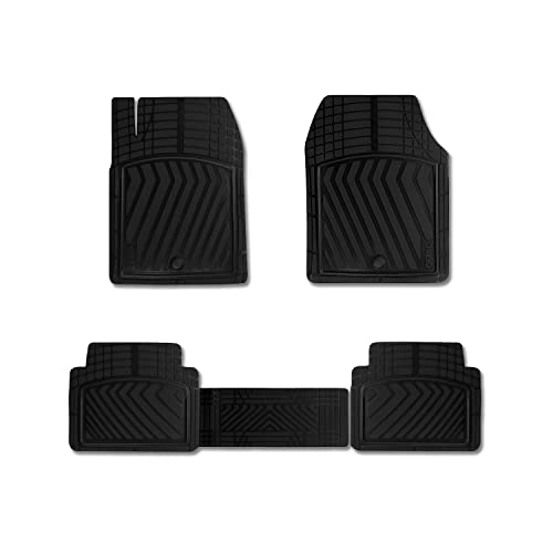 OMAC USA Floor Mats Universal Trim | Heavy Duty Durable Rubber Fits Ford Maverick 2022 | Front and Rear Vehicle Liner Set 4 pcs. | Auto Accessories Kit (Black)