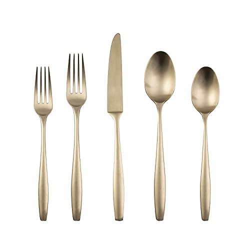 Cambridge Silversmiths Katerina Champagne Satin 20-Piece Flatware Set, Service for 4