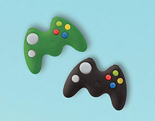 Amscan Green and Black Game Controller Kids Eraser- 8 pcs.