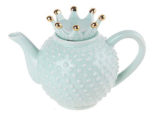 Blue Sky Clayworks Clayworkss Mint Green Hobnail Crown Teapot