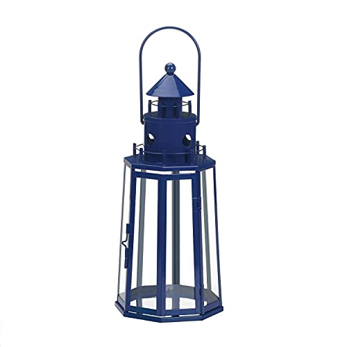 Sigma SLC Metal Lighthouse Candle Lantern, Dark Blue
