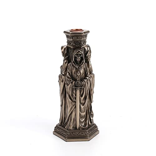 Veronese Design 8 1/4" The Deaths Macabre Candle Stand Reaper Resin Sculpture Bronze Finish